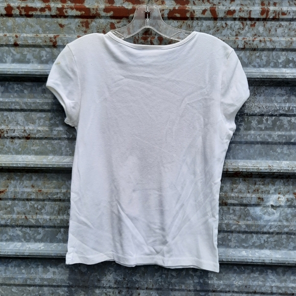 White Angel Shirt with Silver Splatter Paint Design - Picture 5 of 12